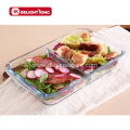 Eco-friendly Glass Baking Dishes with Two Compartments